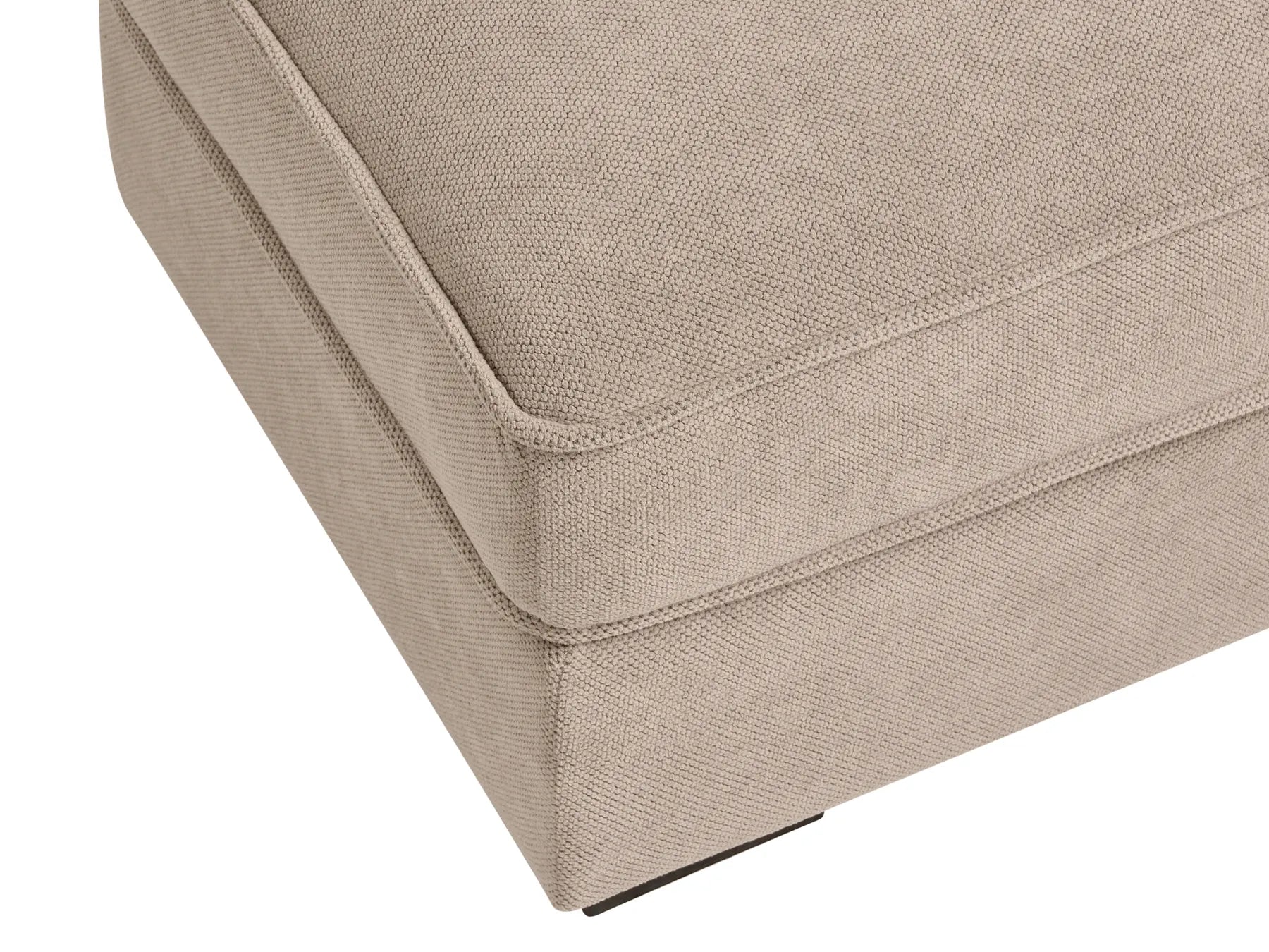 Corner Sofa KOLDING Fabric Taupe with Ottoman Left Hand