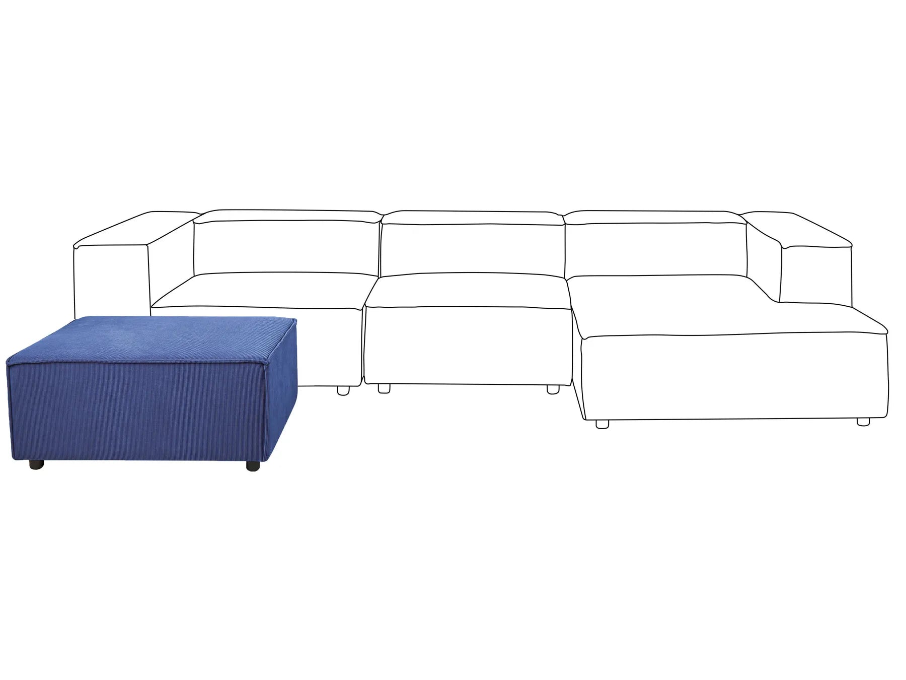 Ottoman ARDAL Corduroy Dark Blue