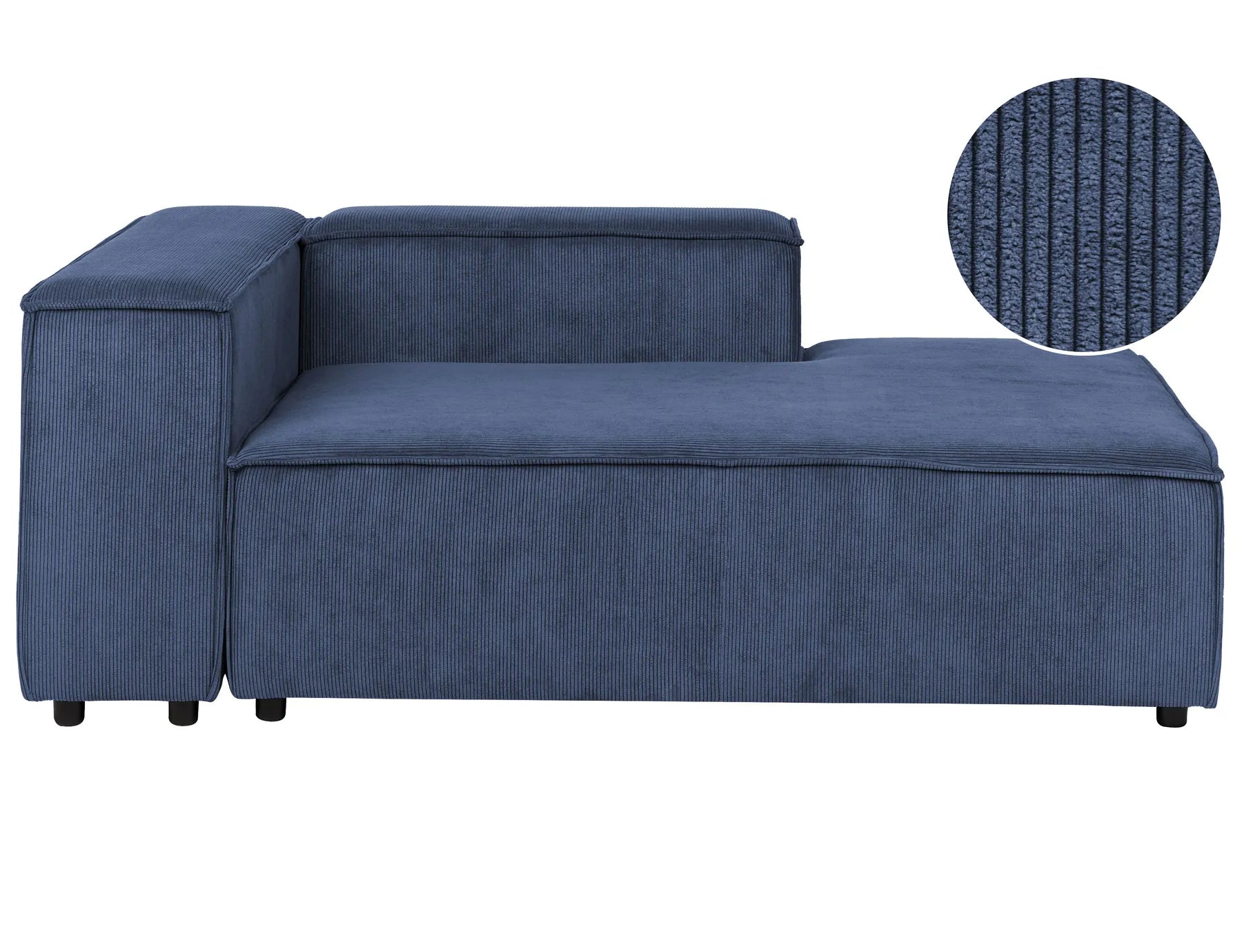 Left-Hand Chaise Lounge ARDAL Corduroy Dark Blue