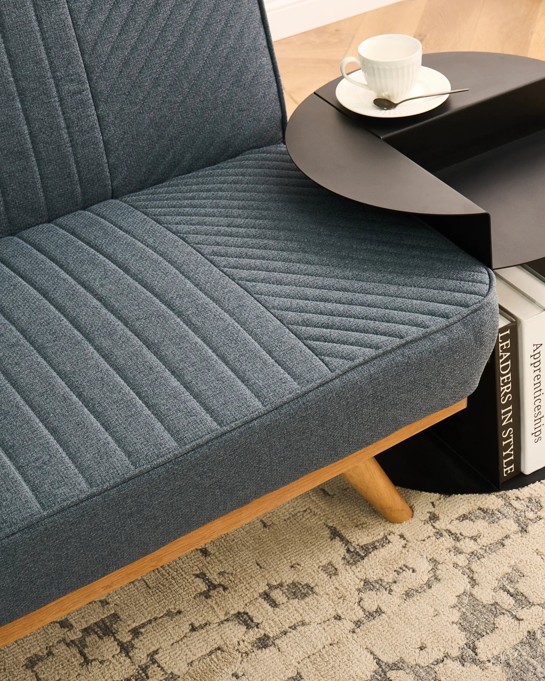 Sofa Bed 2 Seater KALFAFEL Fabric Blue