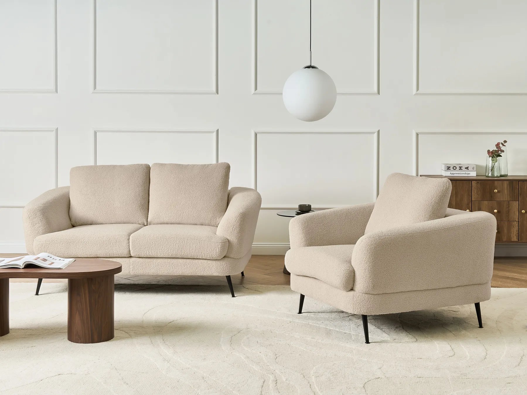 Sofa 2 Seater KJAER Boucle Light Beige