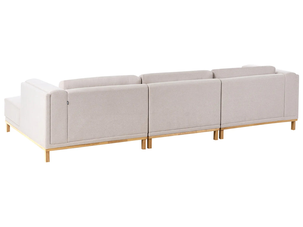 Corner Sofa 5 Seater VENG Fabric Light Beige Left Hand