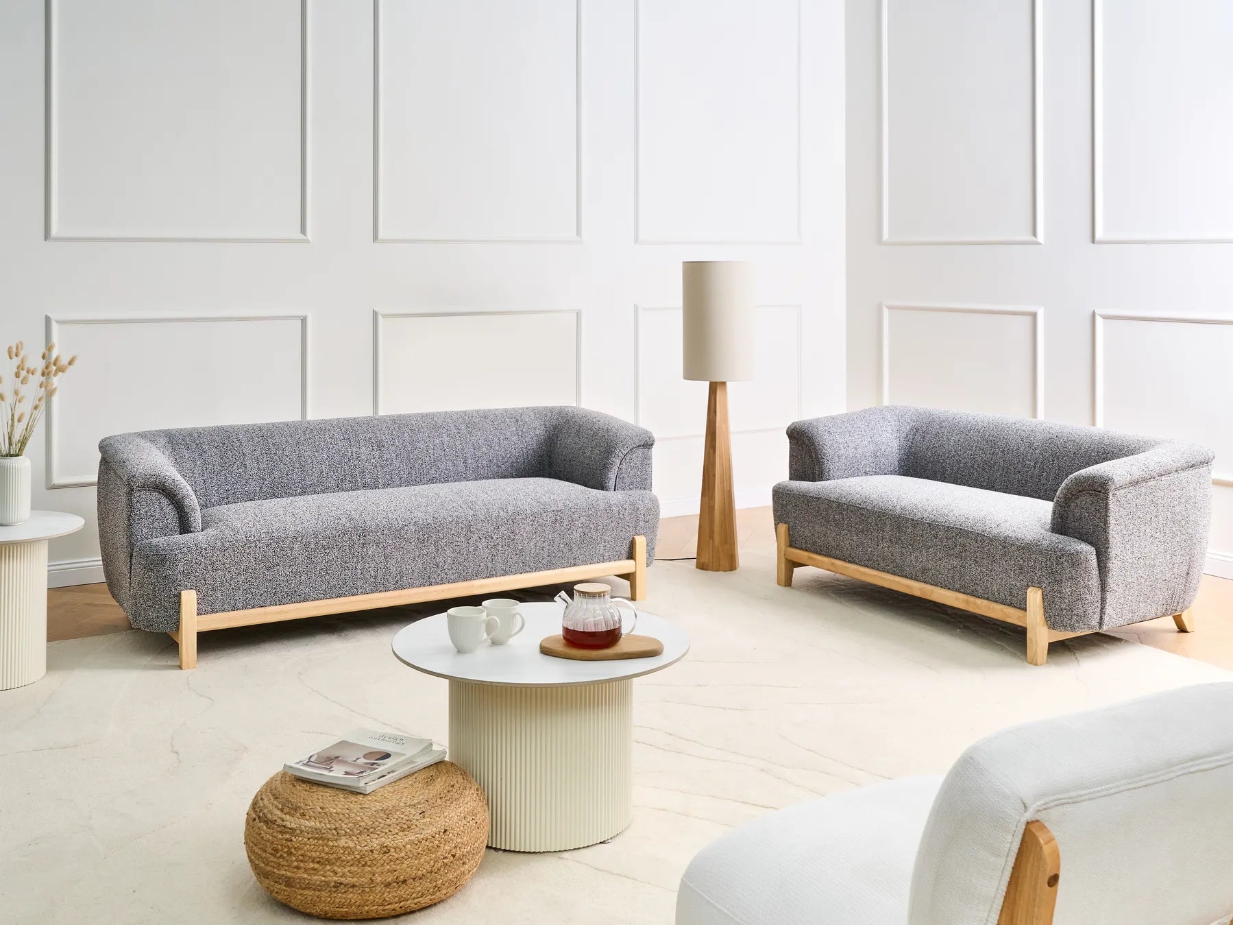 Sofa 2 Seater ALNOR Fabric Dark Grey