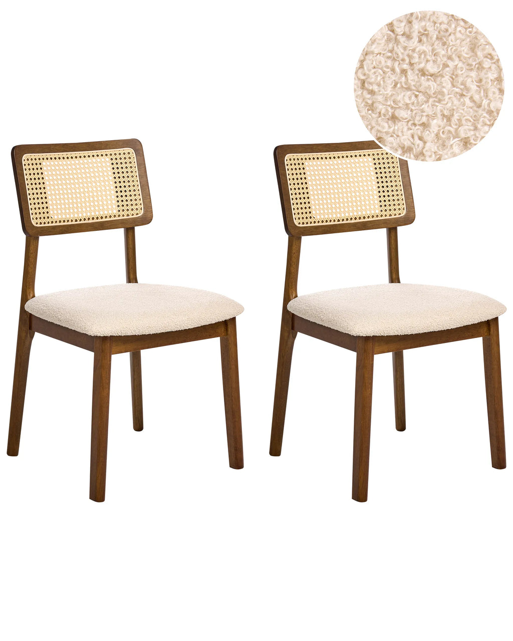 Set of 2 Dining Chairs Wood Brown