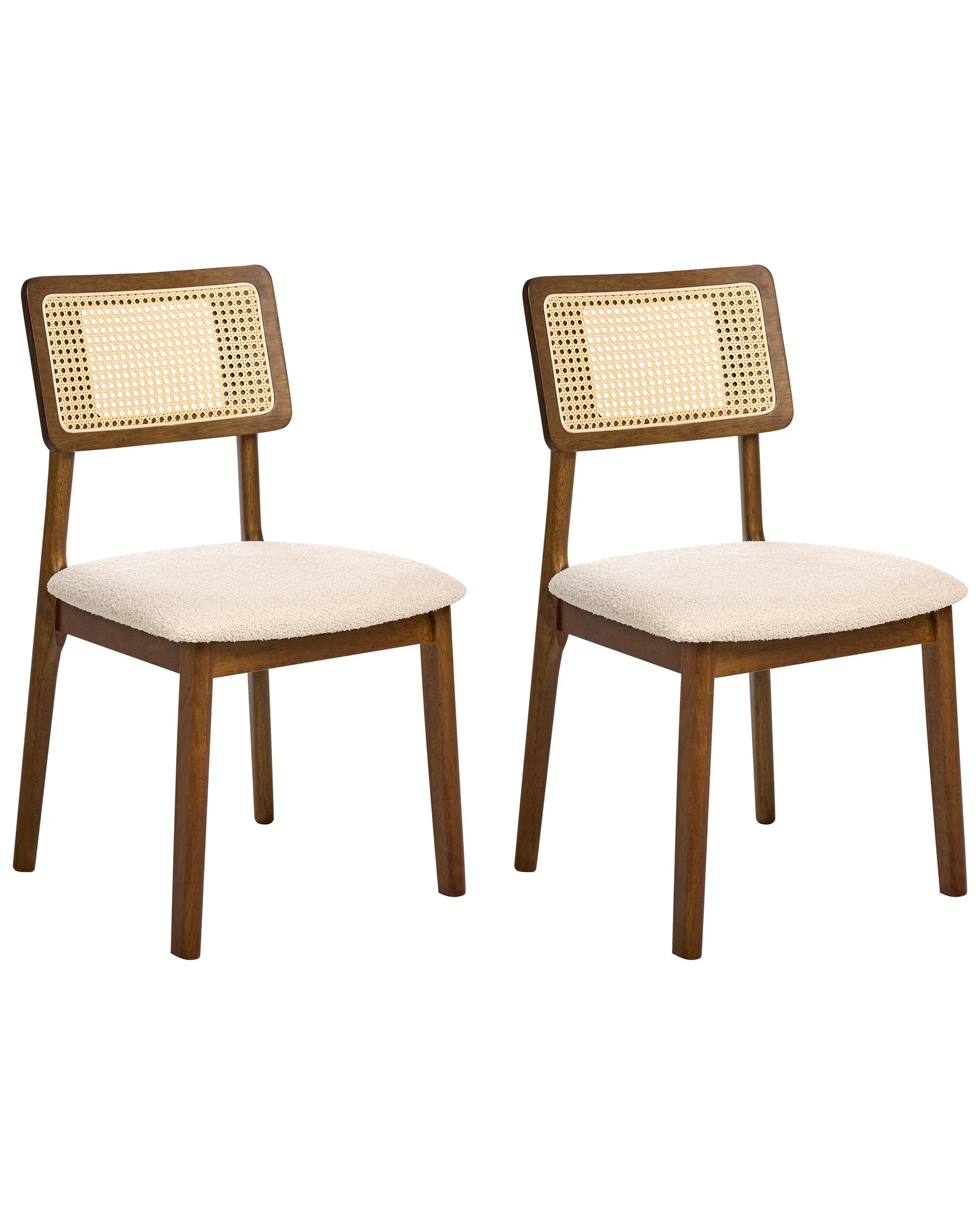 Set of 2 Dining Chairs Wood Brown