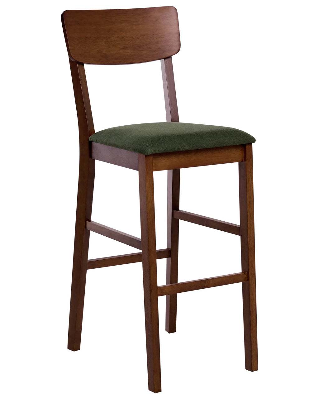 Set of 2 Bar Chairs AMBLER Wood Dark Brown/ Green
