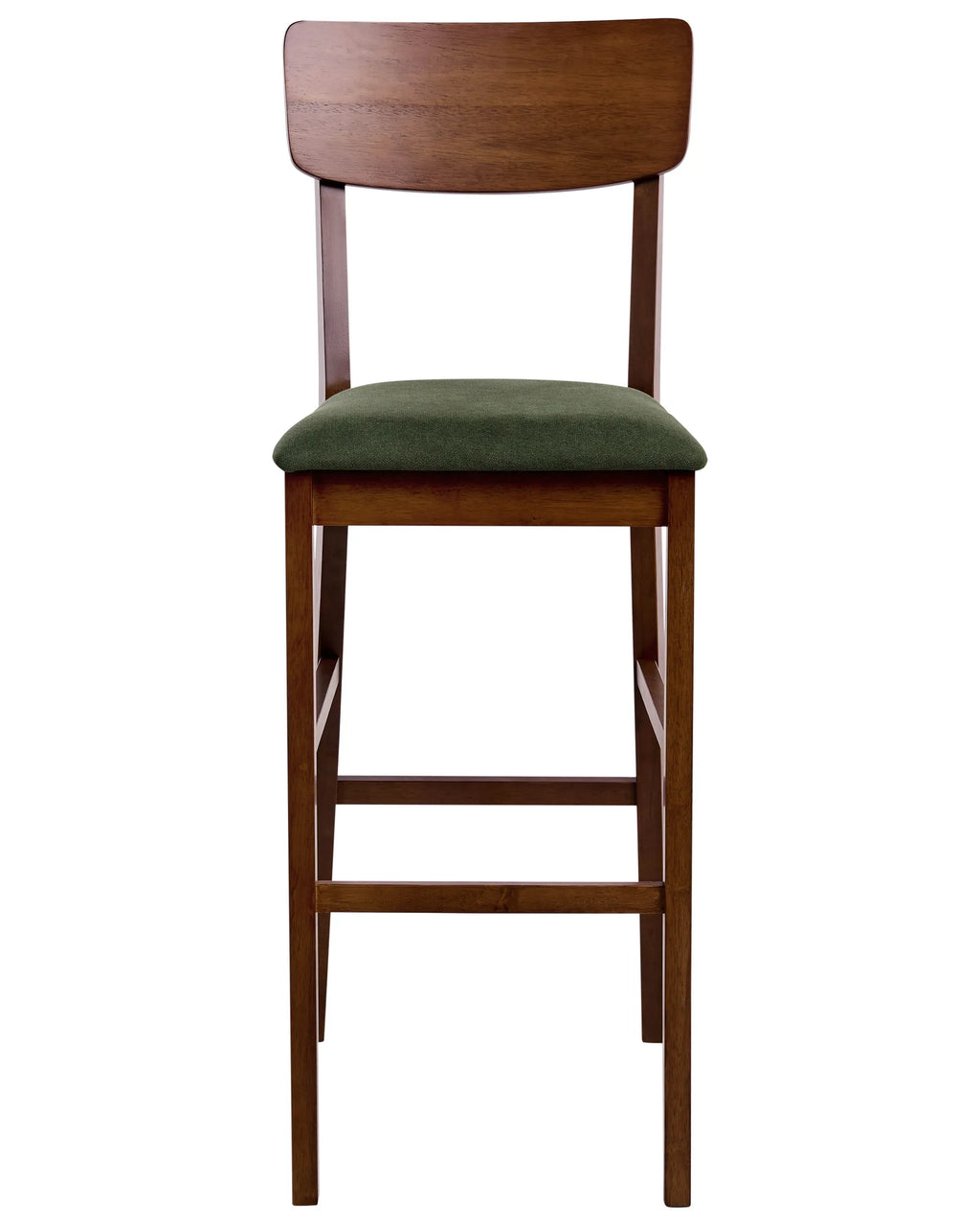 Set of 2 Bar Chairs AMBLER Wood Dark Brown/ Green