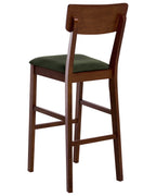 Set of 2 Bar Chairs AMBLER Wood Dark Brown/ Green