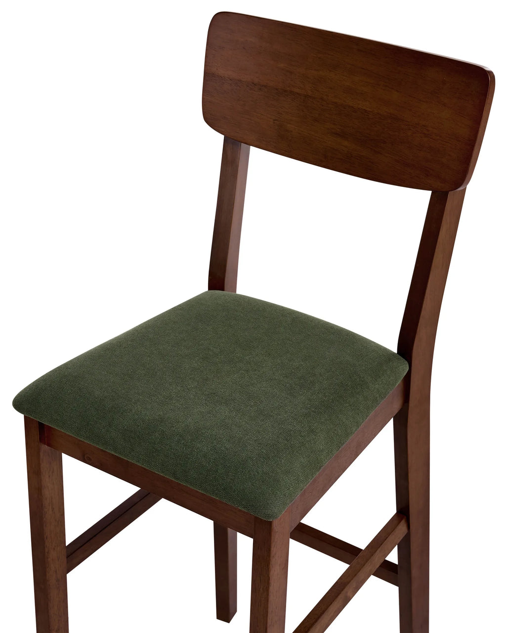 Set of 2 Bar Chairs AMBLER Wood Dark Brown/ Green