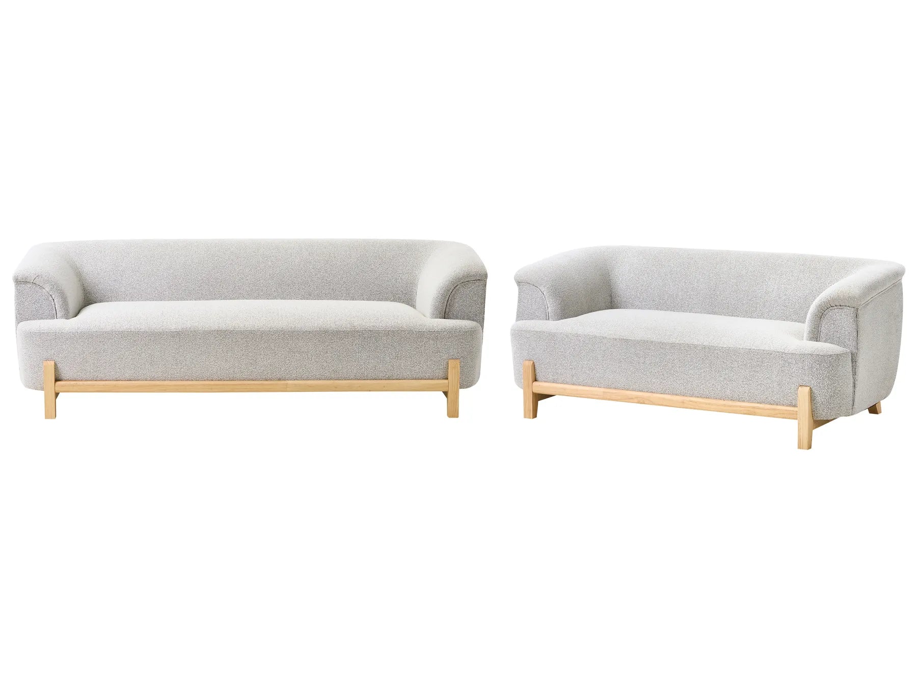 Living Room Set 5 Seater ALNOR Fabric Light Grey