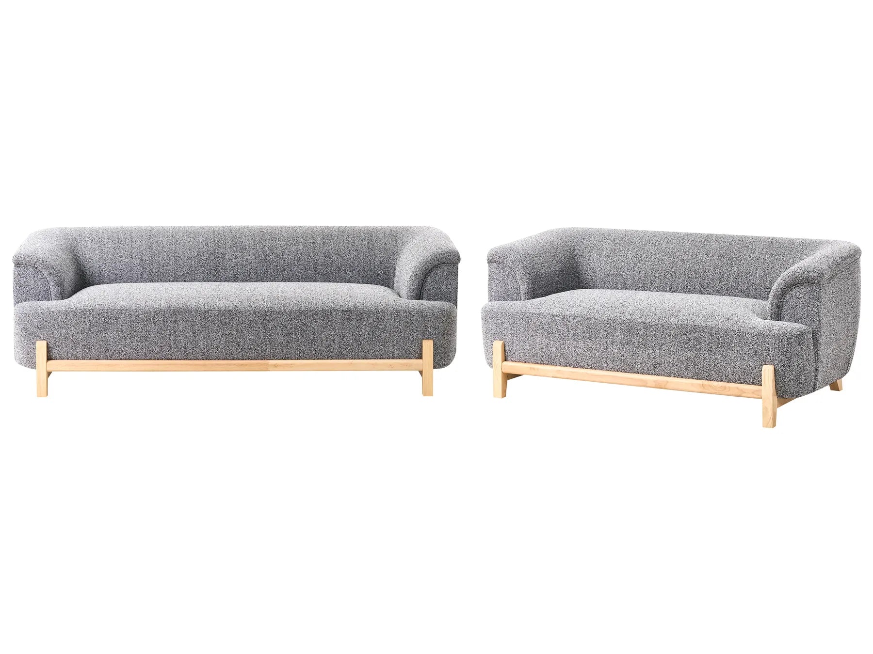 Living Room Set 5 Seater ALNOR Fabric Dark Grey