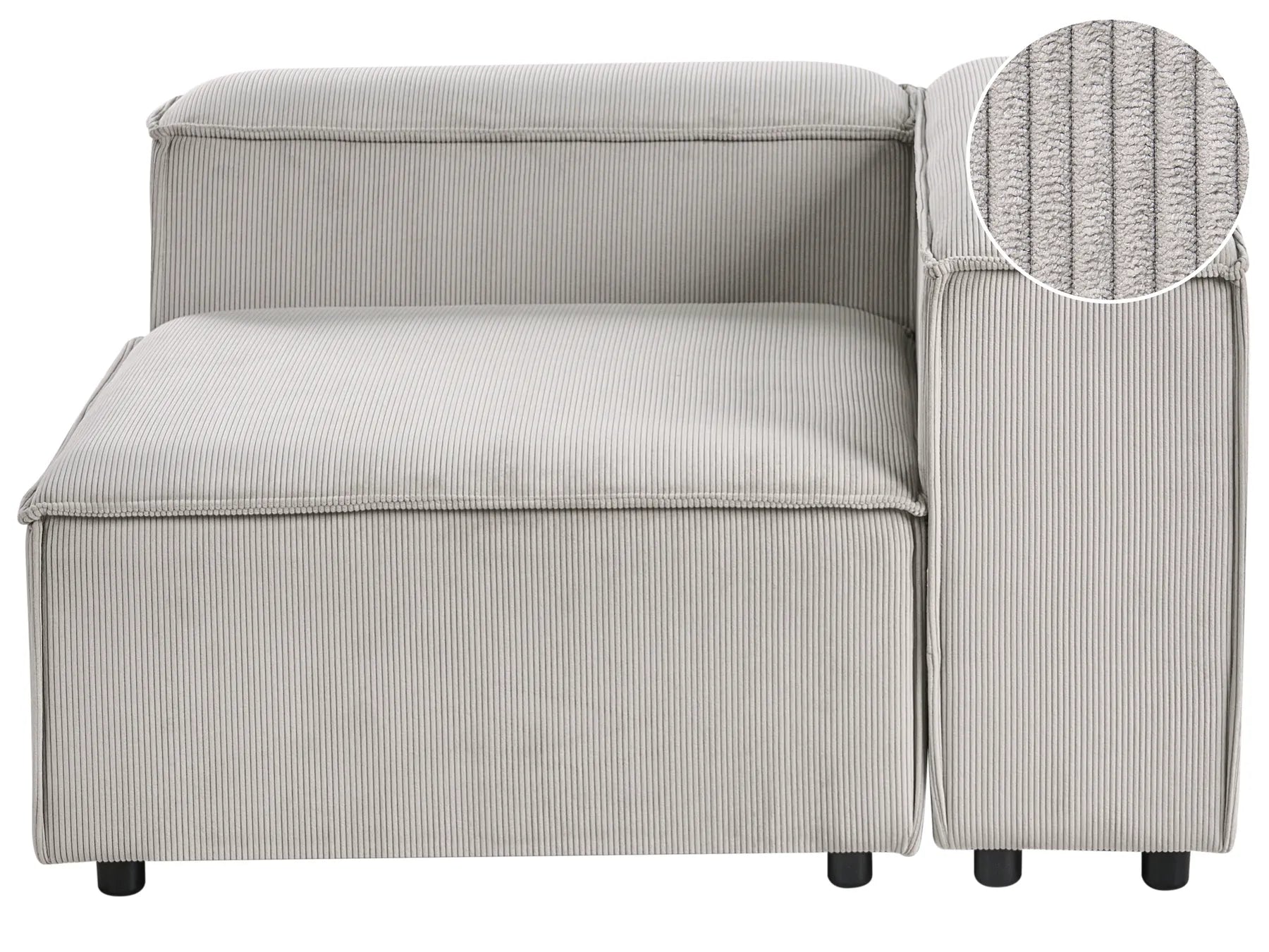 Corner Seat ARDAL Corduroy Taupe Left Hand