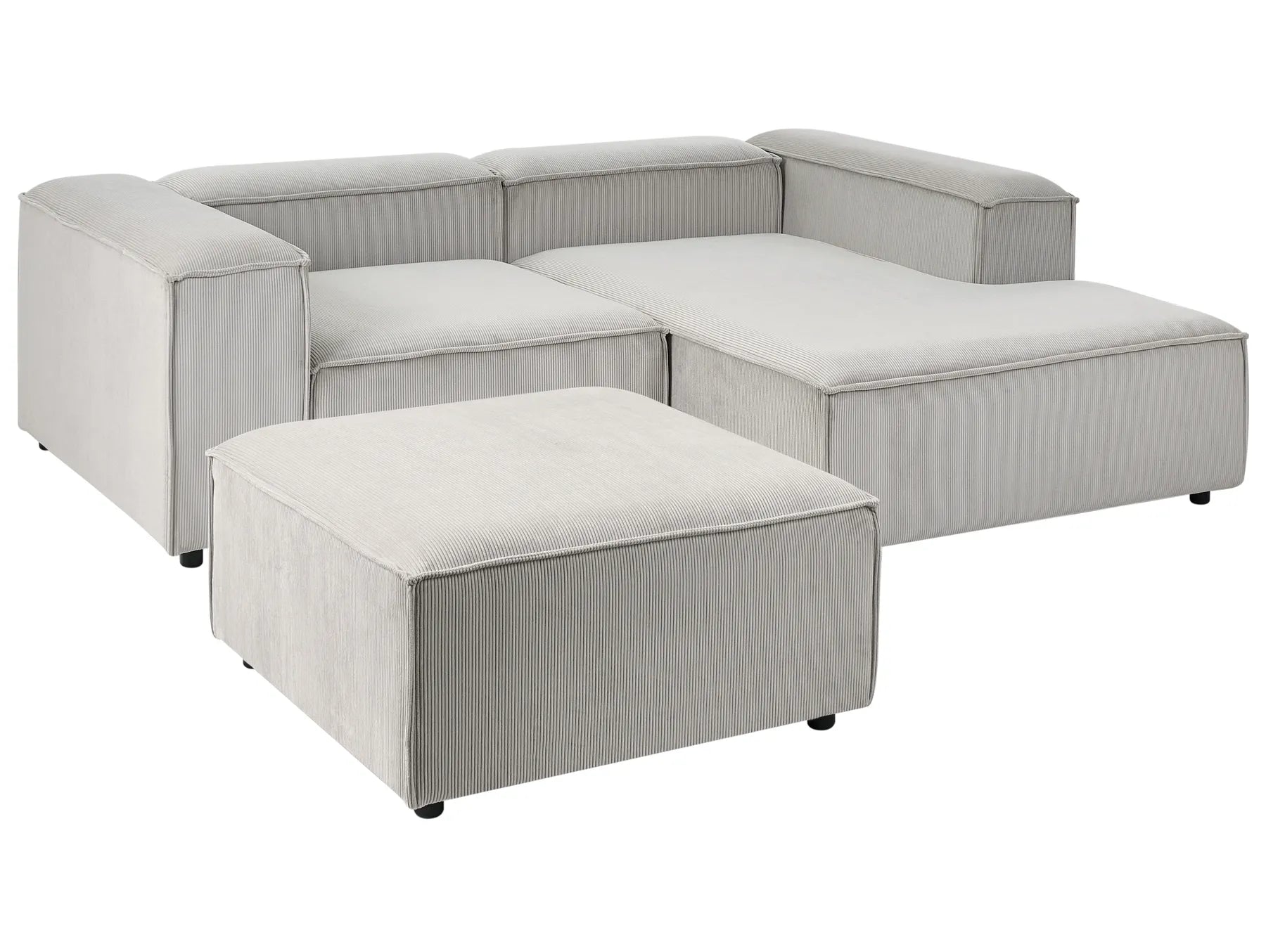 Modular Corner Sofa 3 Seater ARDAL Corduroy Taupe Left Hand