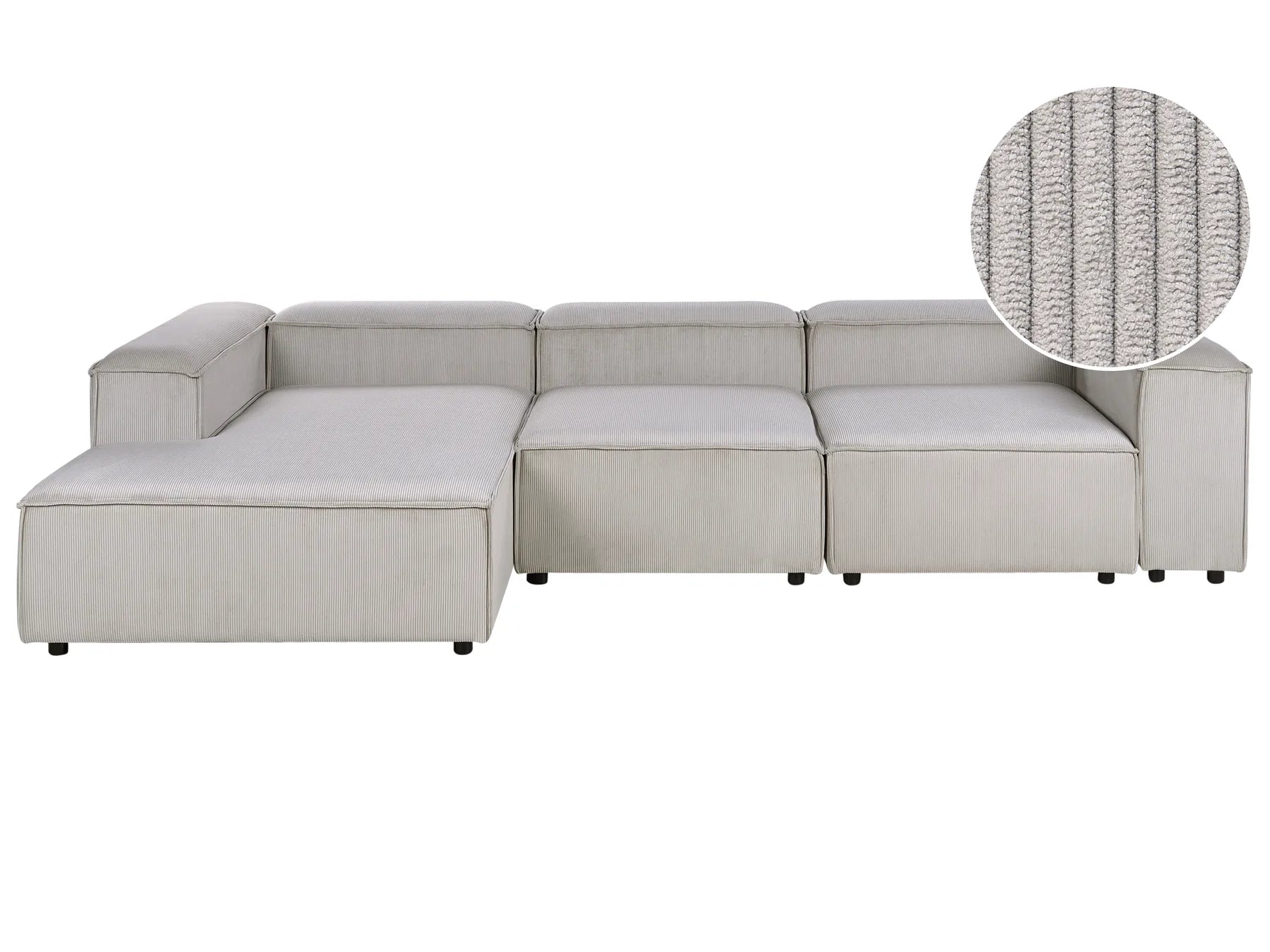 Modular Corner Sofa 4 Seater ARDAL Corduroy Taupe Right Hand