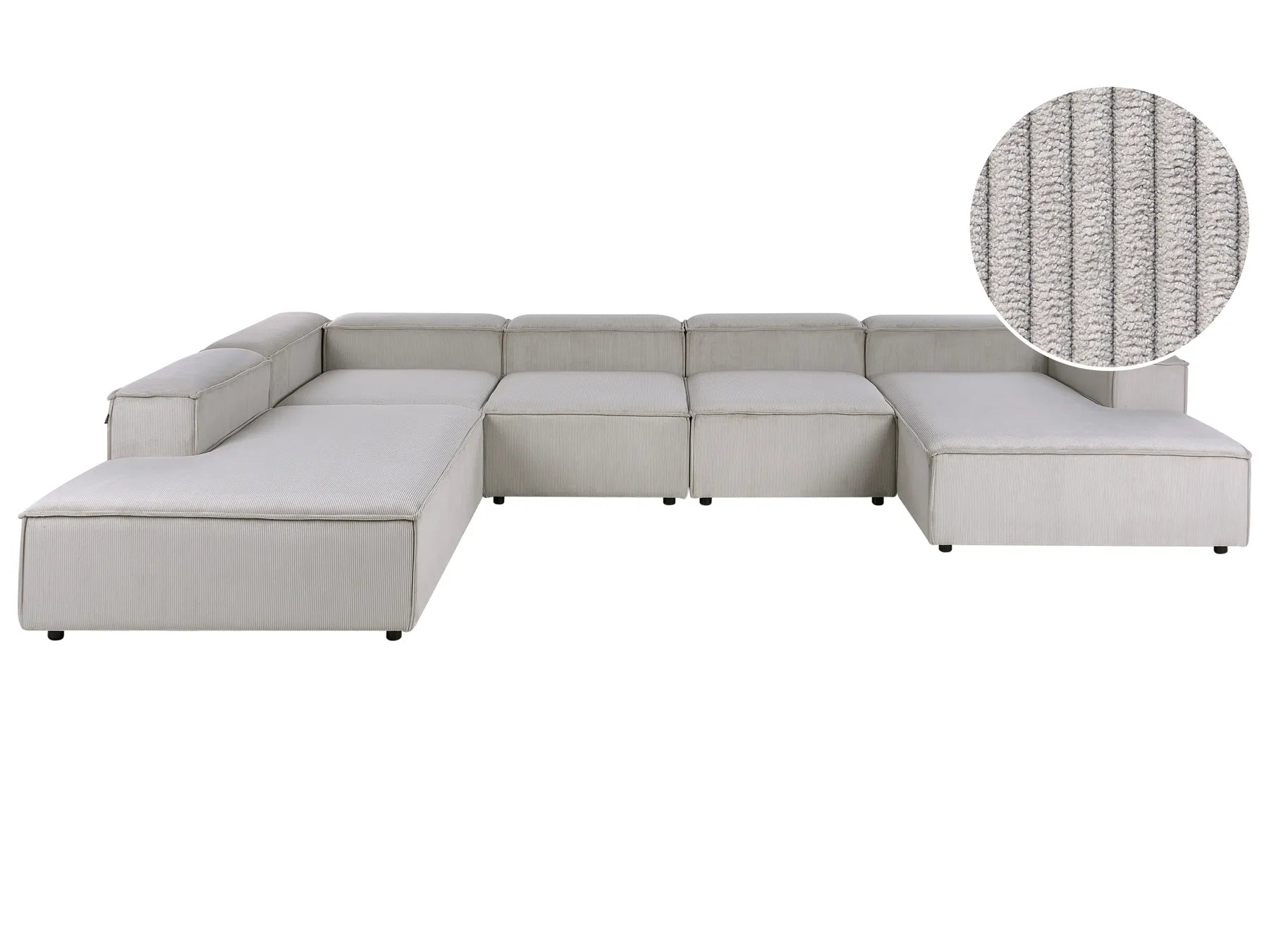 Modular Corner Sofa 5 Seater ARDAL Corduroy Taupe Right Hand