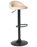 Set of 2 Bar Stools MEEDER Faux Leather Swivel Light Beige