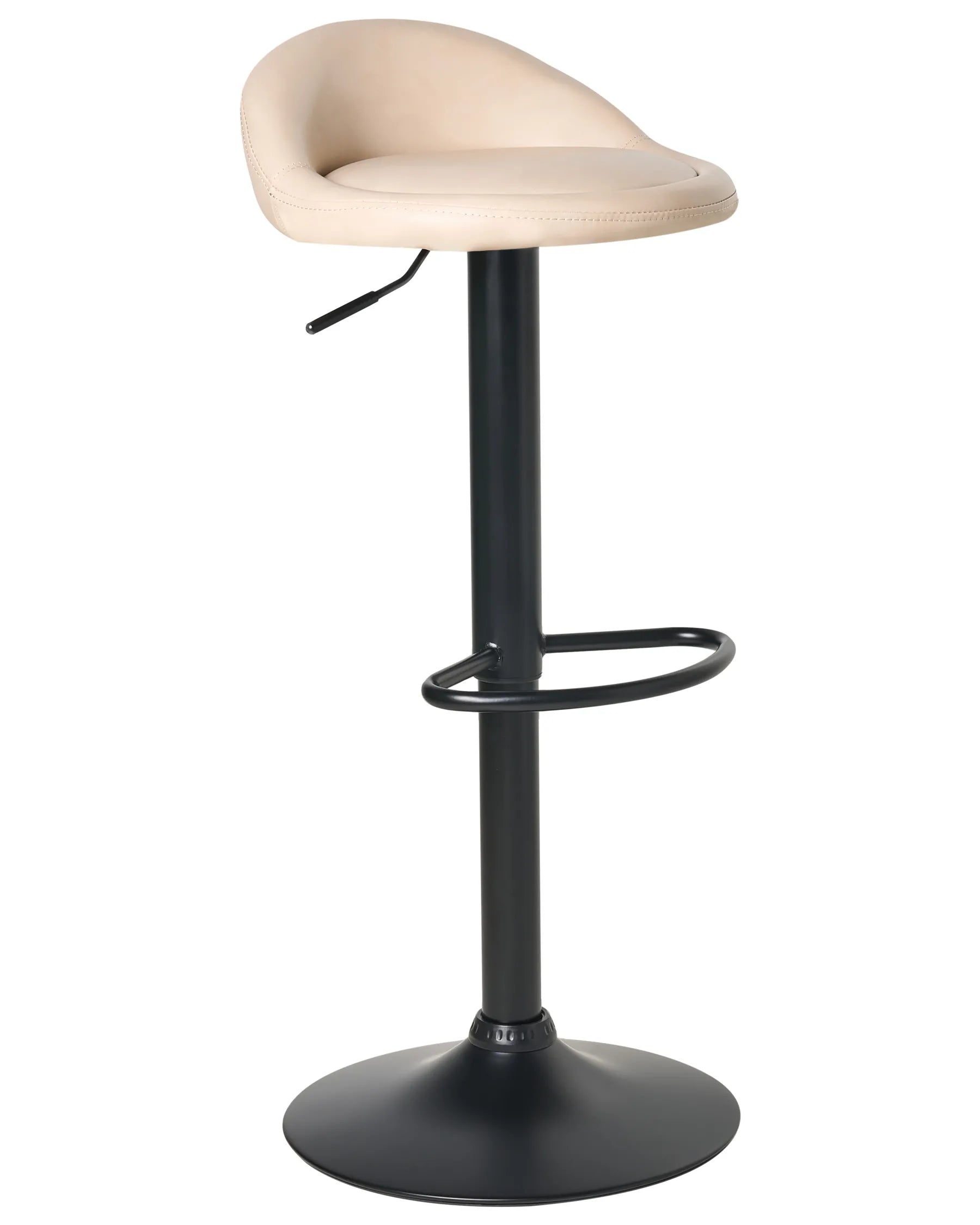 Set of 2 Bar Stools MEEDER Faux Leather Swivel Light Beige