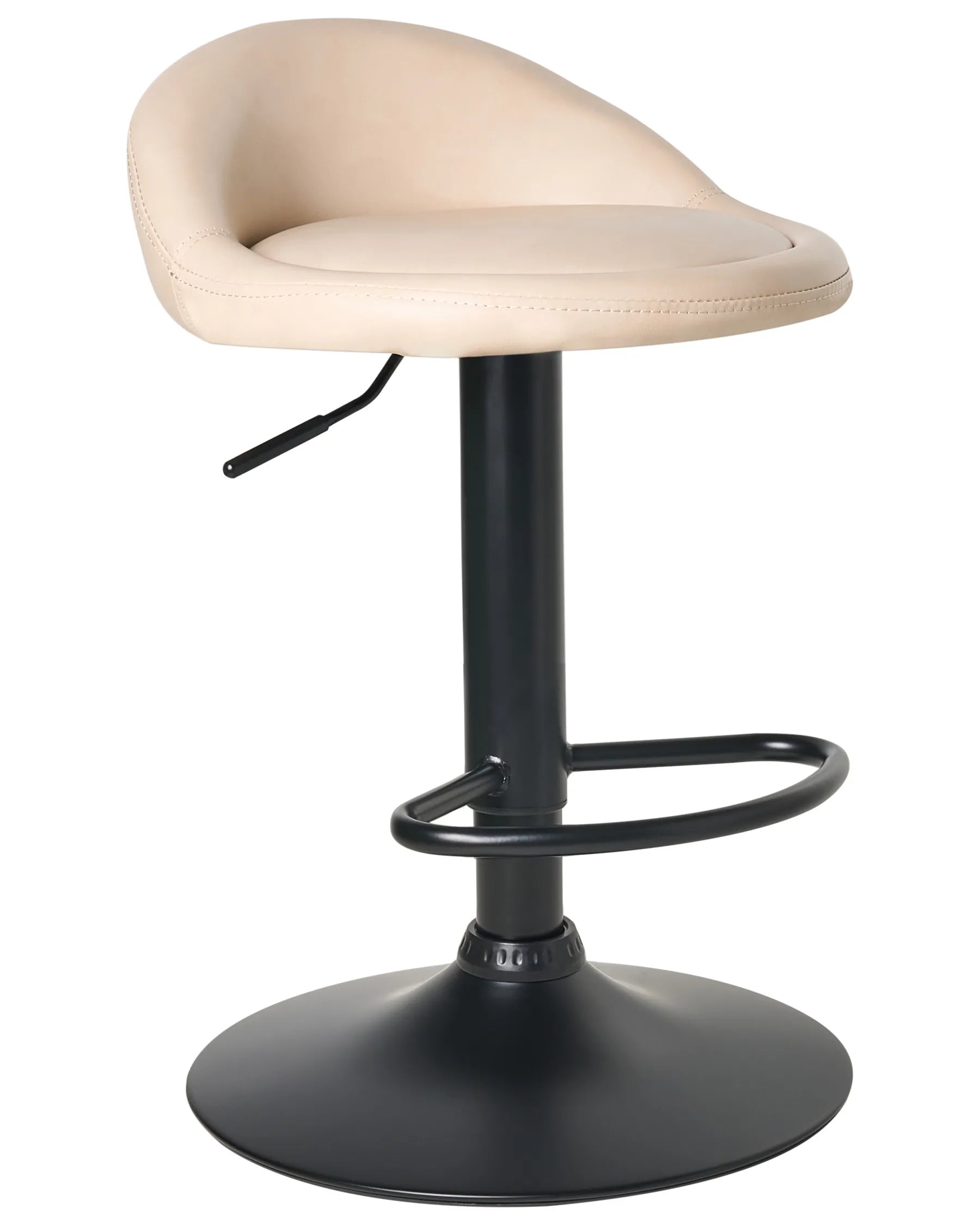 Set of 2 Bar Stools MEEDER Faux Leather Swivel Light Beige