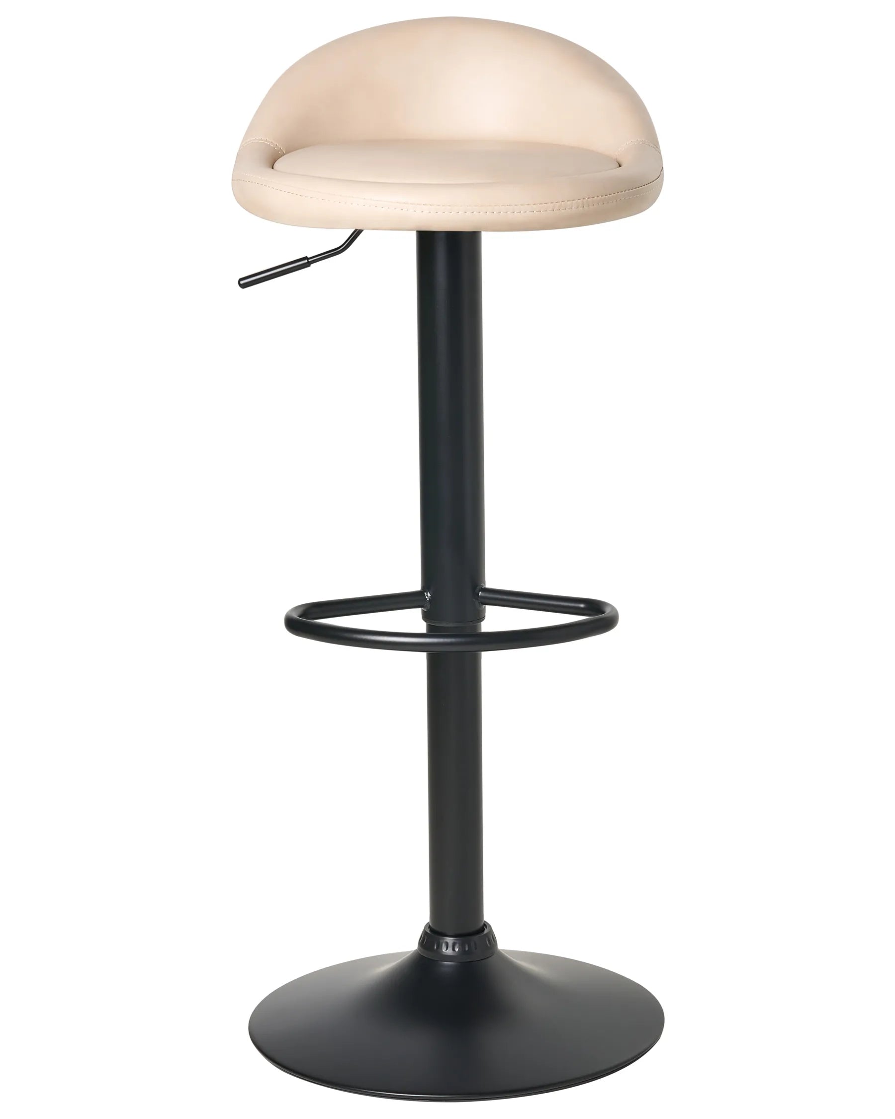 Set of 2 Bar Stools MEEDER Faux Leather Swivel Light Beige