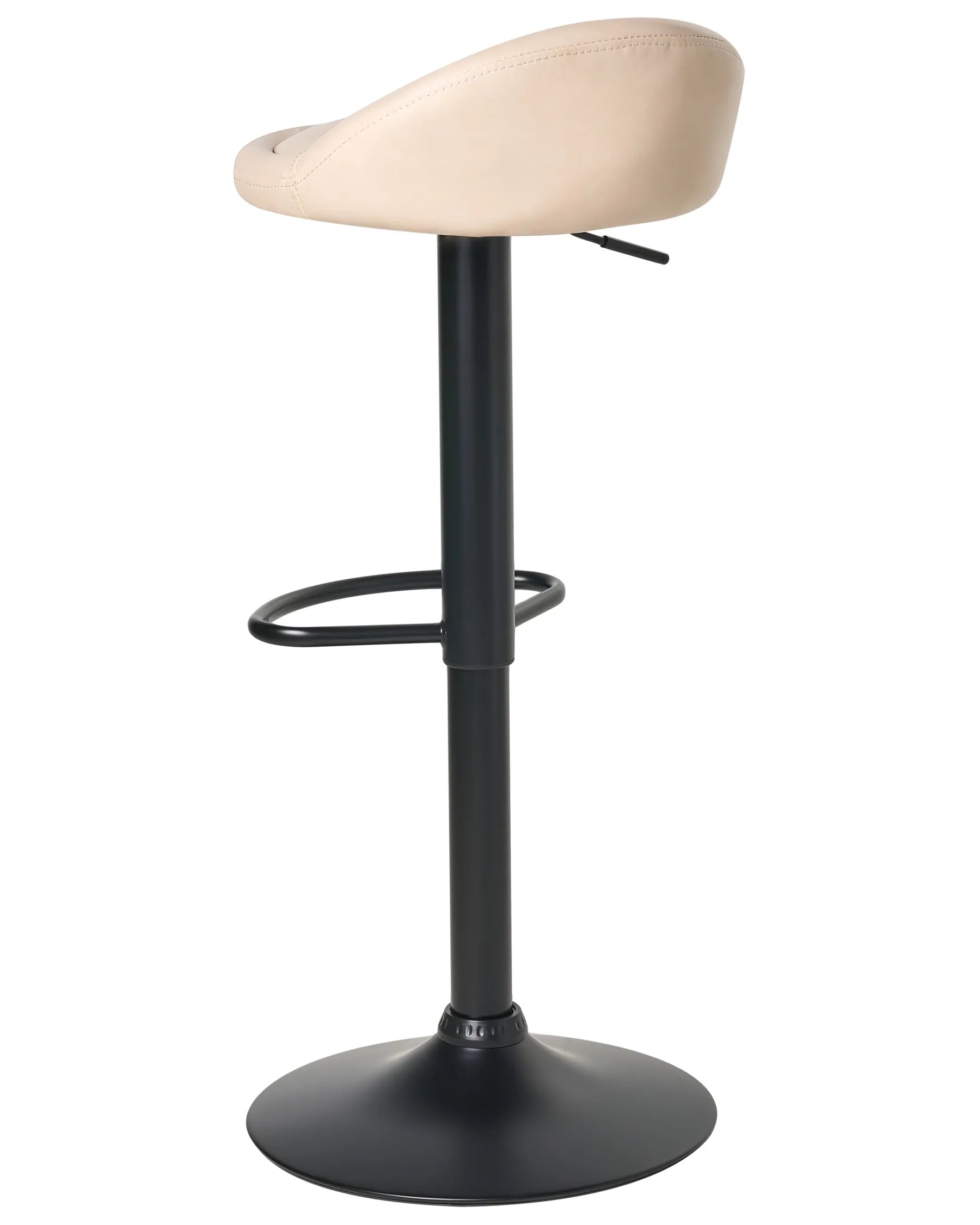 Set of 2 Bar Stools MEEDER Faux Leather Swivel Light Beige