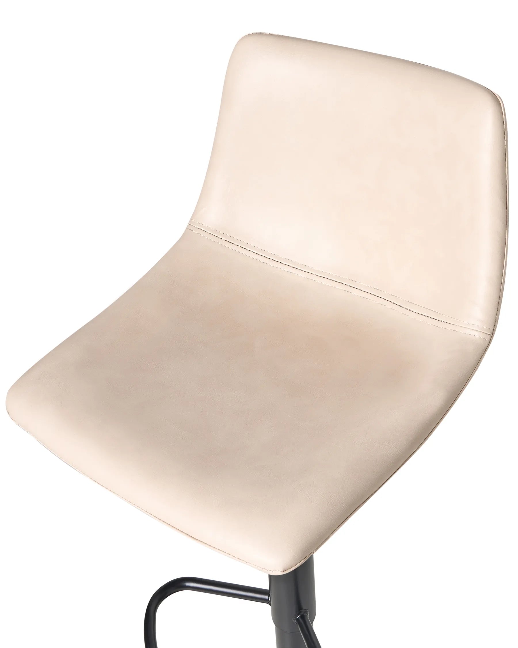 Set of 2 Bar Stools LEBRIJA Faux Leather Swivel Light Beige