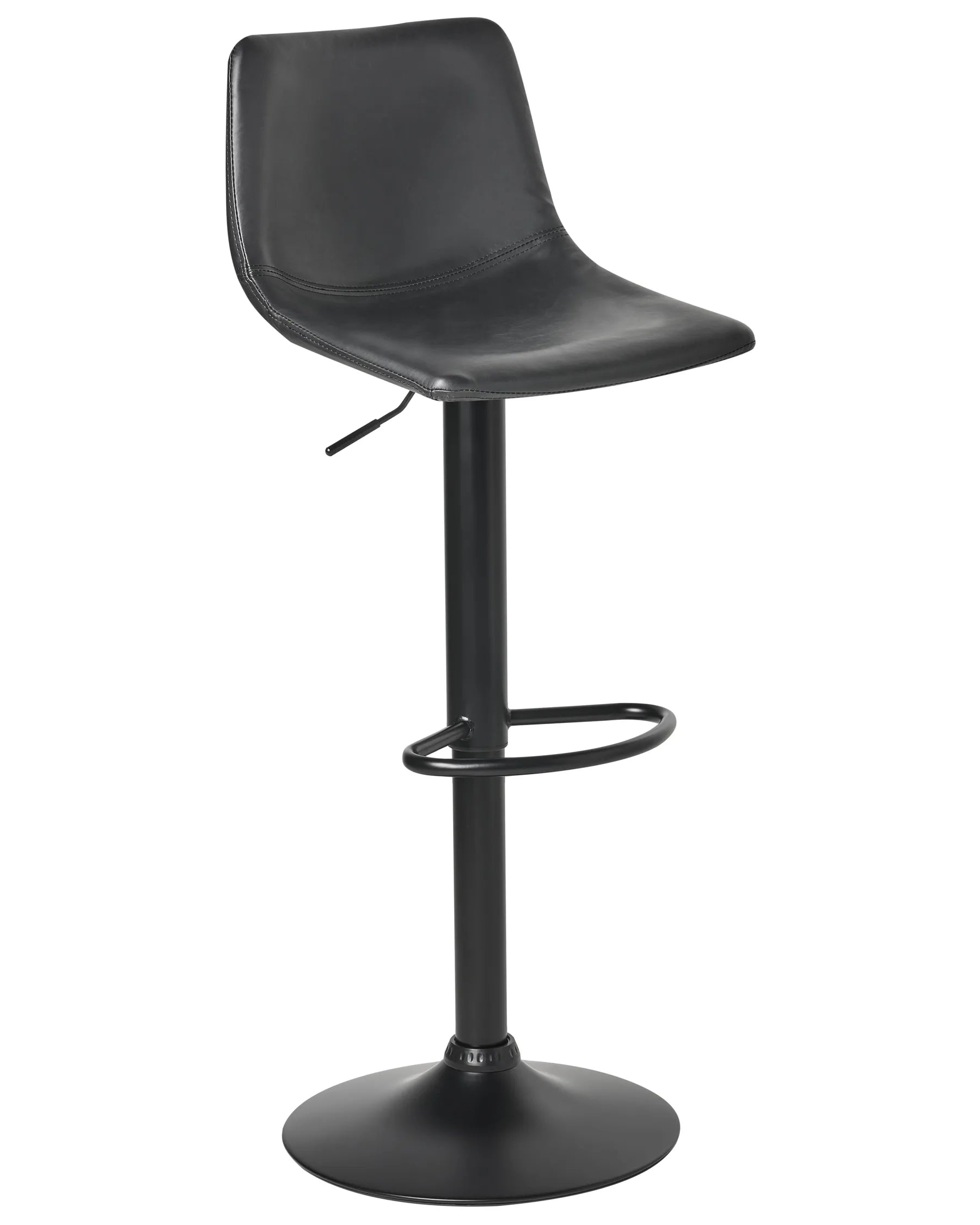 Set of 2 Bar Stools LEBRIJA Faux Leather Swivel Black