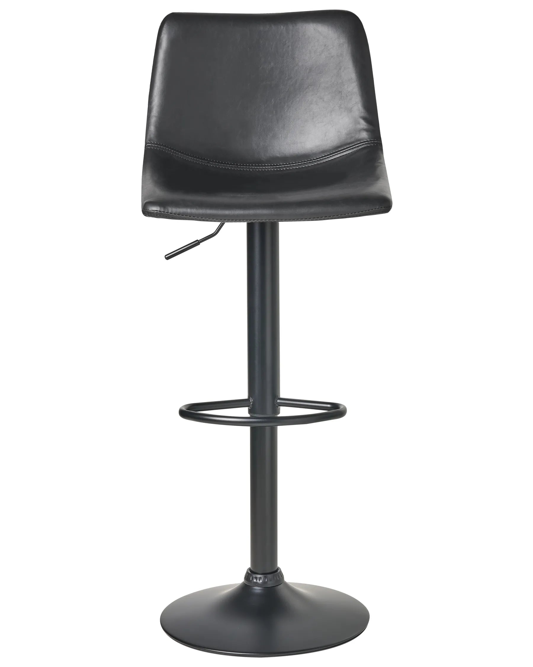 Set of 2 Bar Stools LEBRIJA Faux Leather Swivel Black