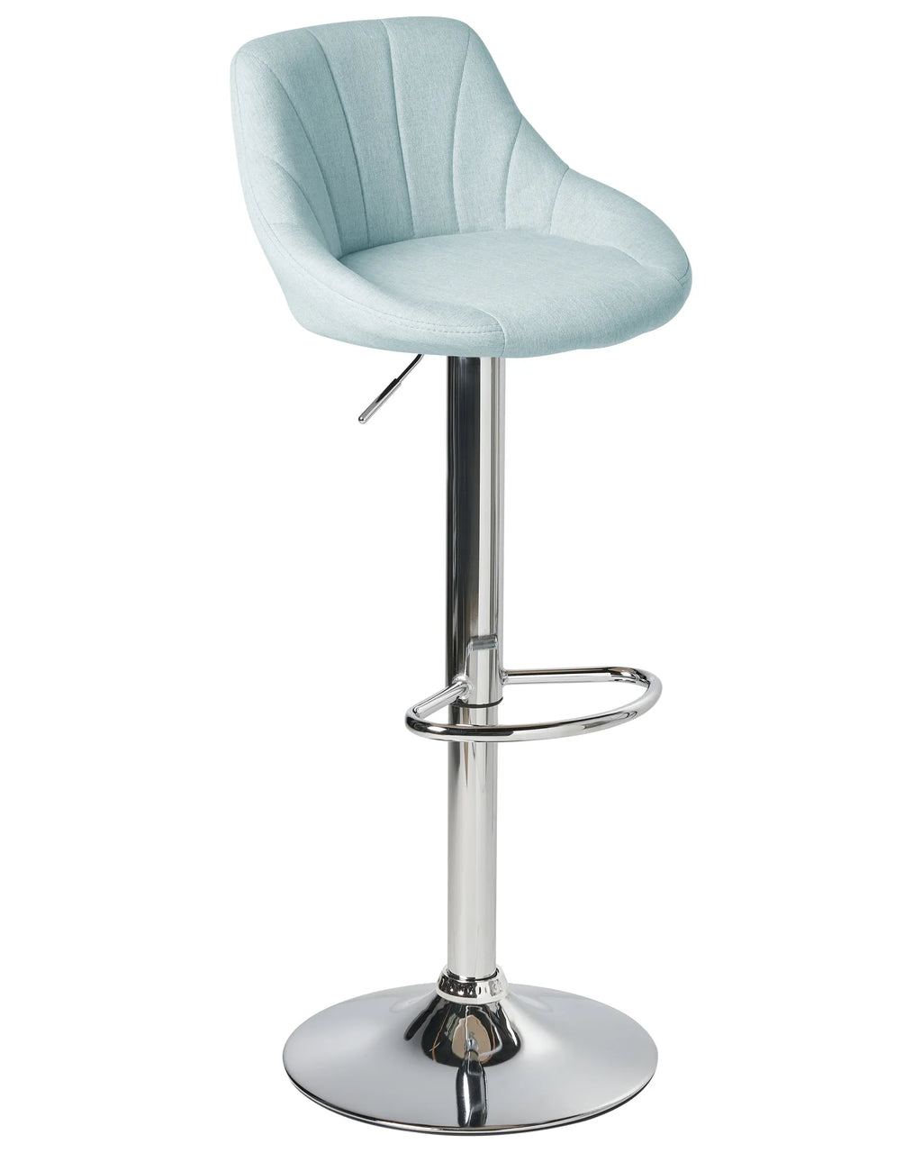 Set of 2 Bar Stools LUCCA Fabric Swivel Light Blue