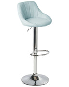 Set of 2 Bar Stools LUCCA Fabric Swivel Light Blue