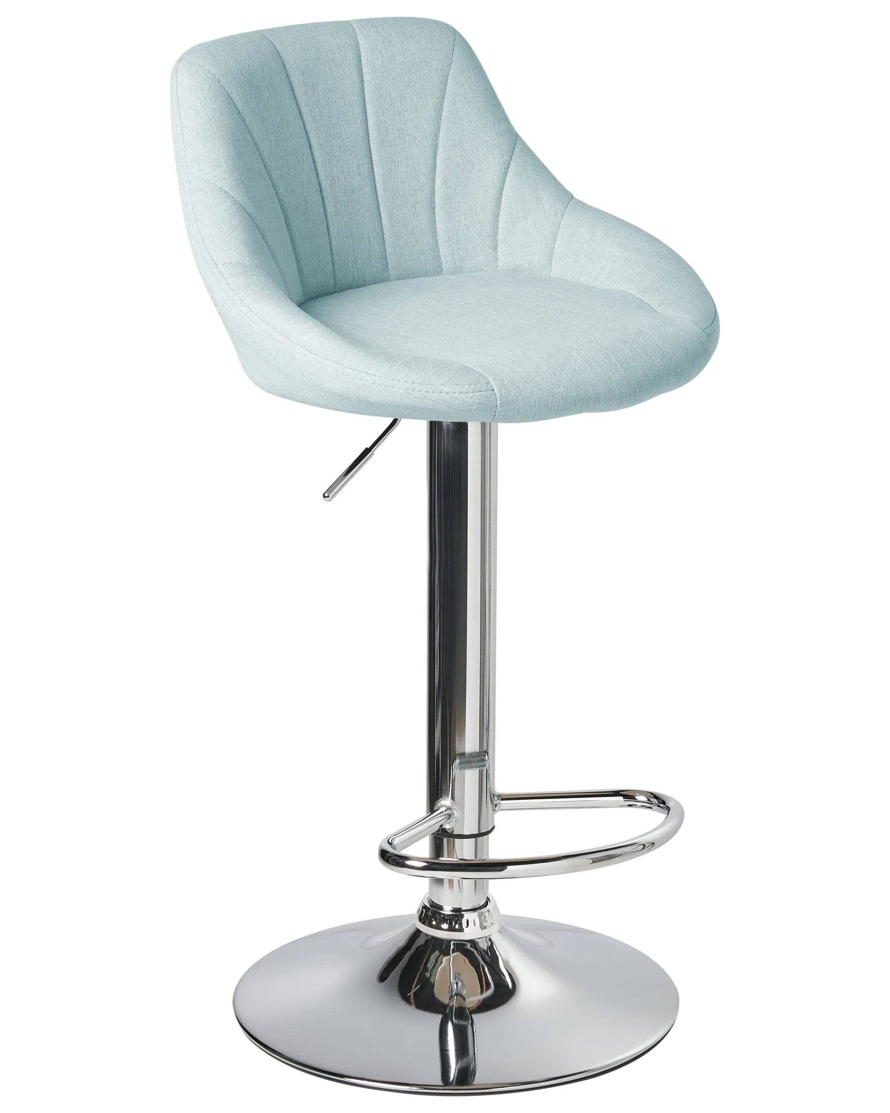 Set of 2 Bar Stools LUCCA Fabric Swivel Light Blue