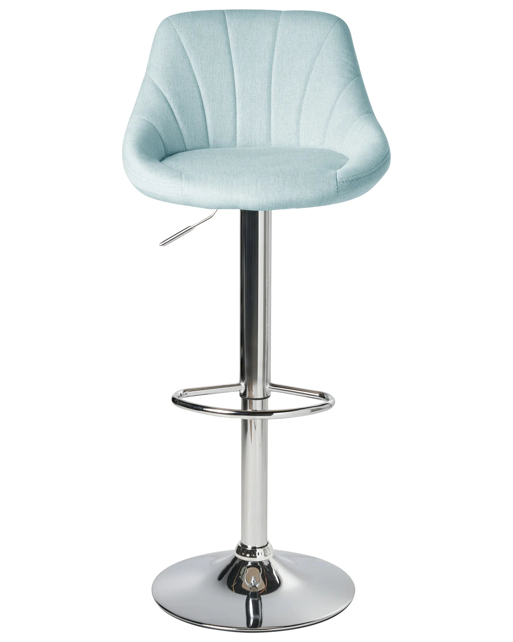 Set of 2 Bar Stools LUCCA Fabric Swivel Light Blue