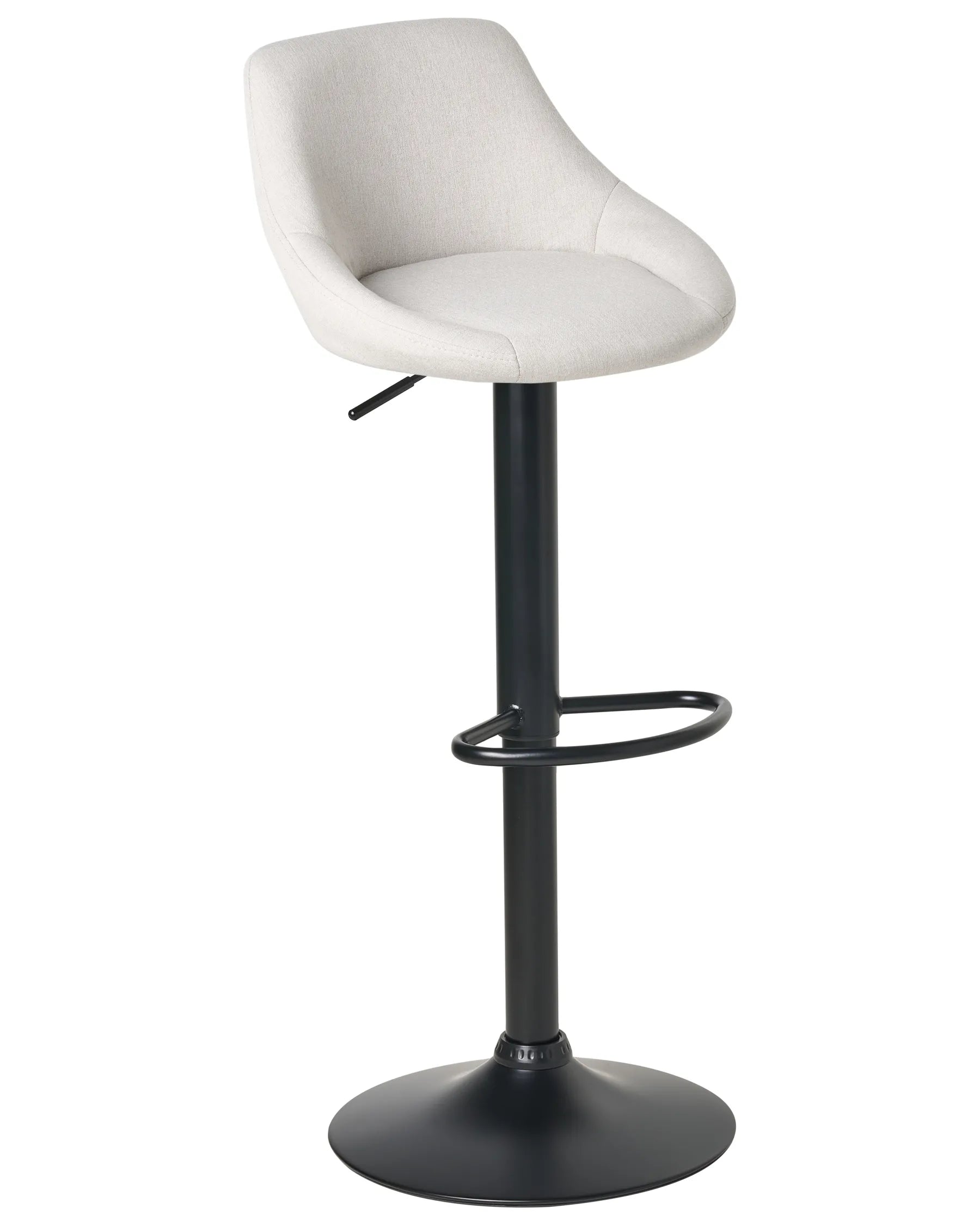 Set of 2 Bar Stools MEDULIN Fabric Swivel Light Grey