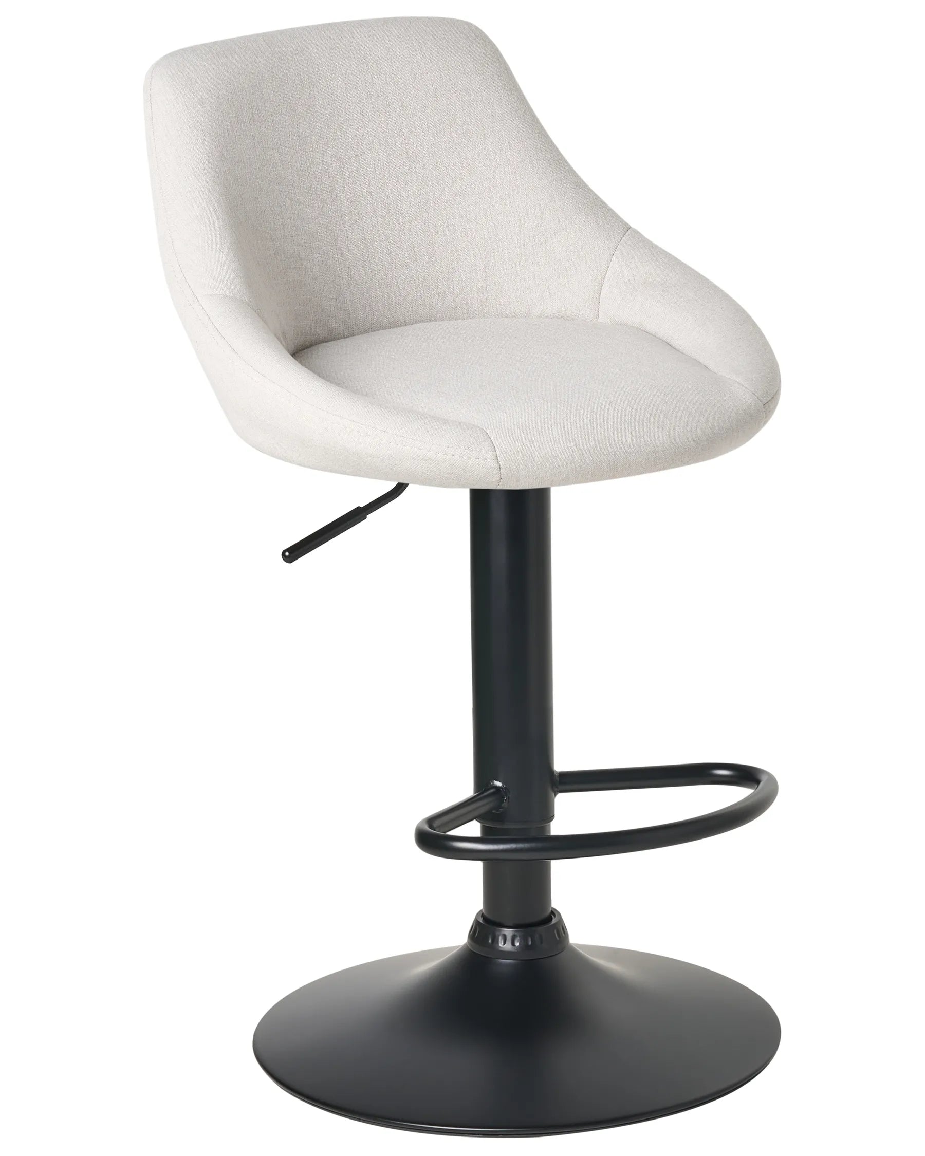 Set of 2 Bar Stools MEDULIN Fabric Swivel Light Grey