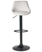 Set of 2 Bar Stools MEDULIN Fabric Swivel Light Grey