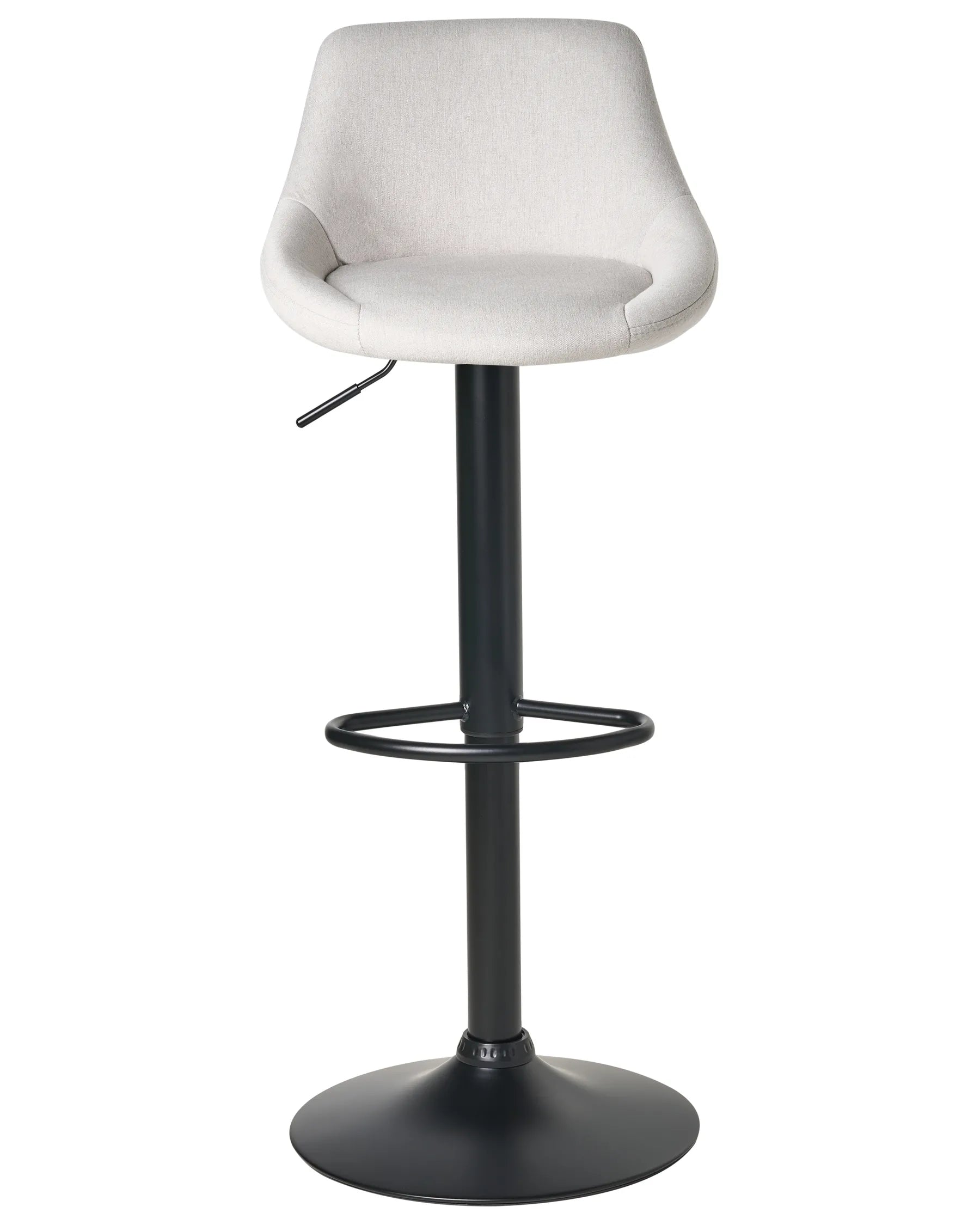 Set of 2 Bar Stools MEDULIN Fabric Swivel Light Grey