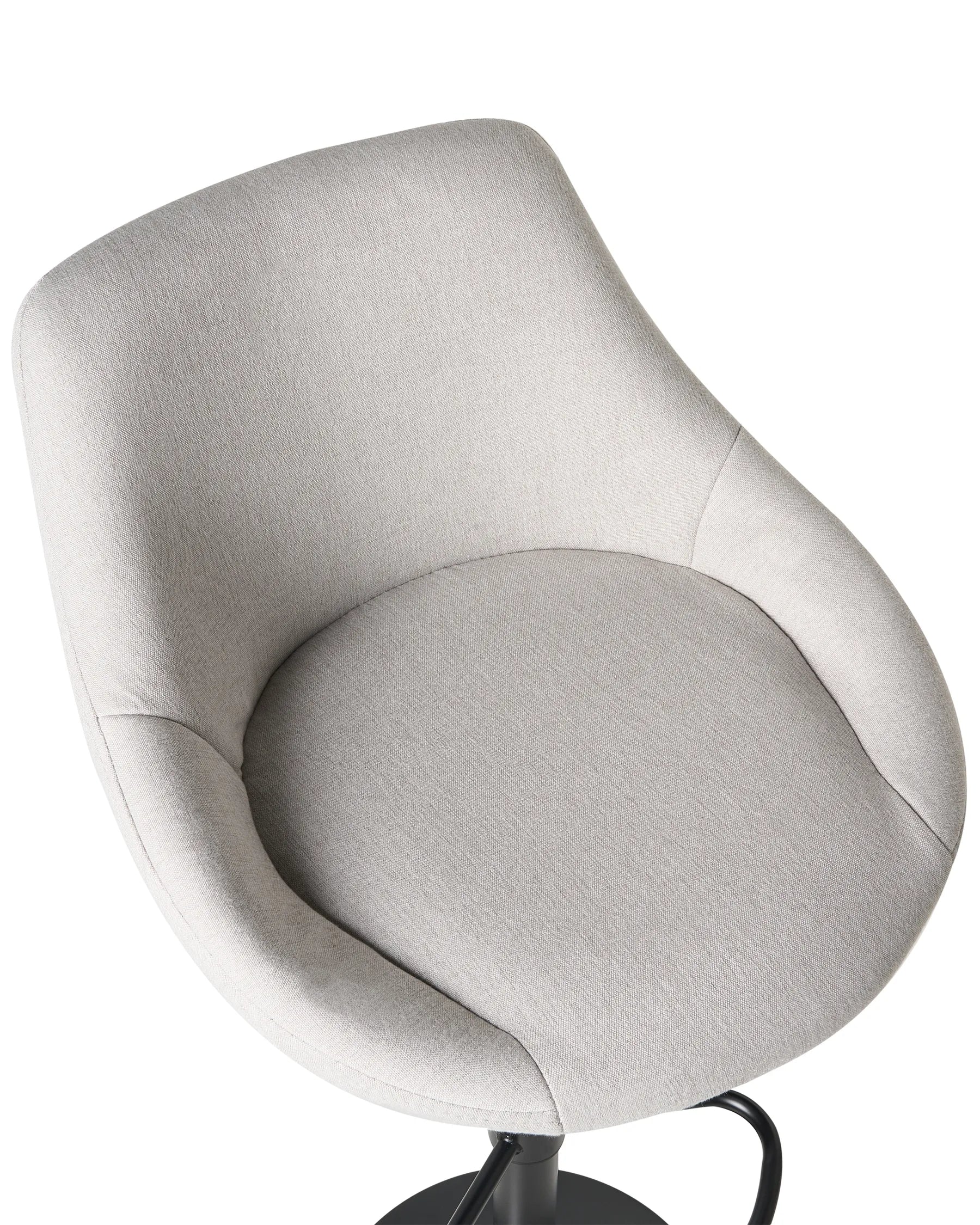 Set of 2 Bar Stools MEDULIN Fabric Swivel Light Grey