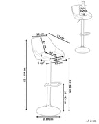 Set of 2 Bar Stools MEDULIN Fabric Swivel Light Grey