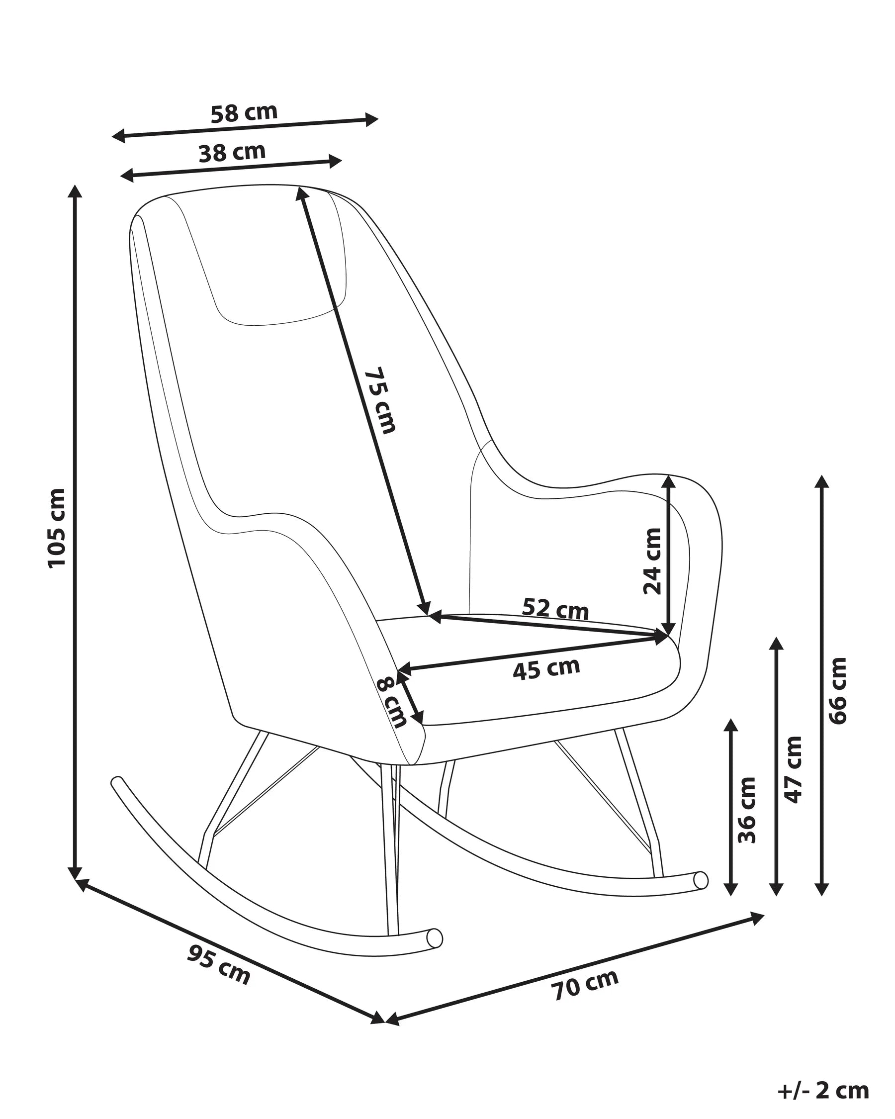 Rocking Chair GULSELE Boucle Off-White
