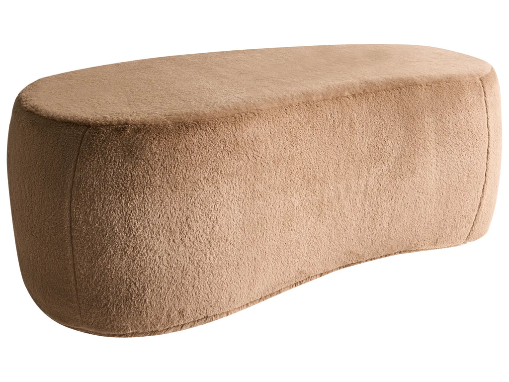 Pouffe BAYARD Faux Fur Light Brown
