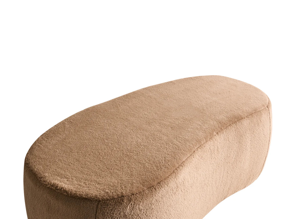 Pouffe BAYARD Faux Fur Light Brown
