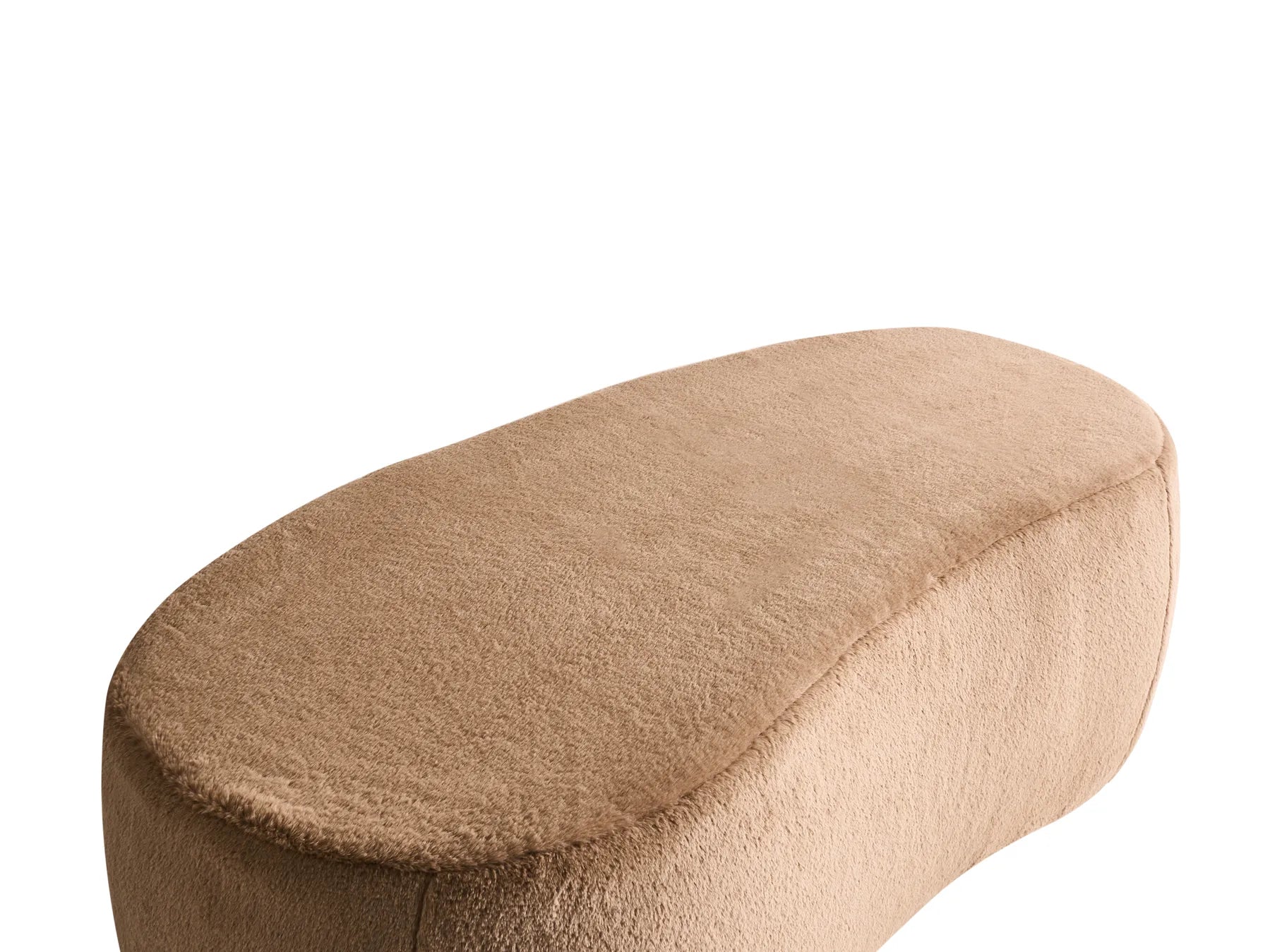 Pouffe BAYARD Faux Fur Light Brown