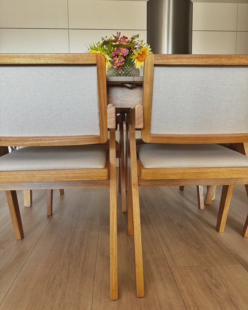 Set of 2 Dining Chairs CARMODY Wood Light Brown