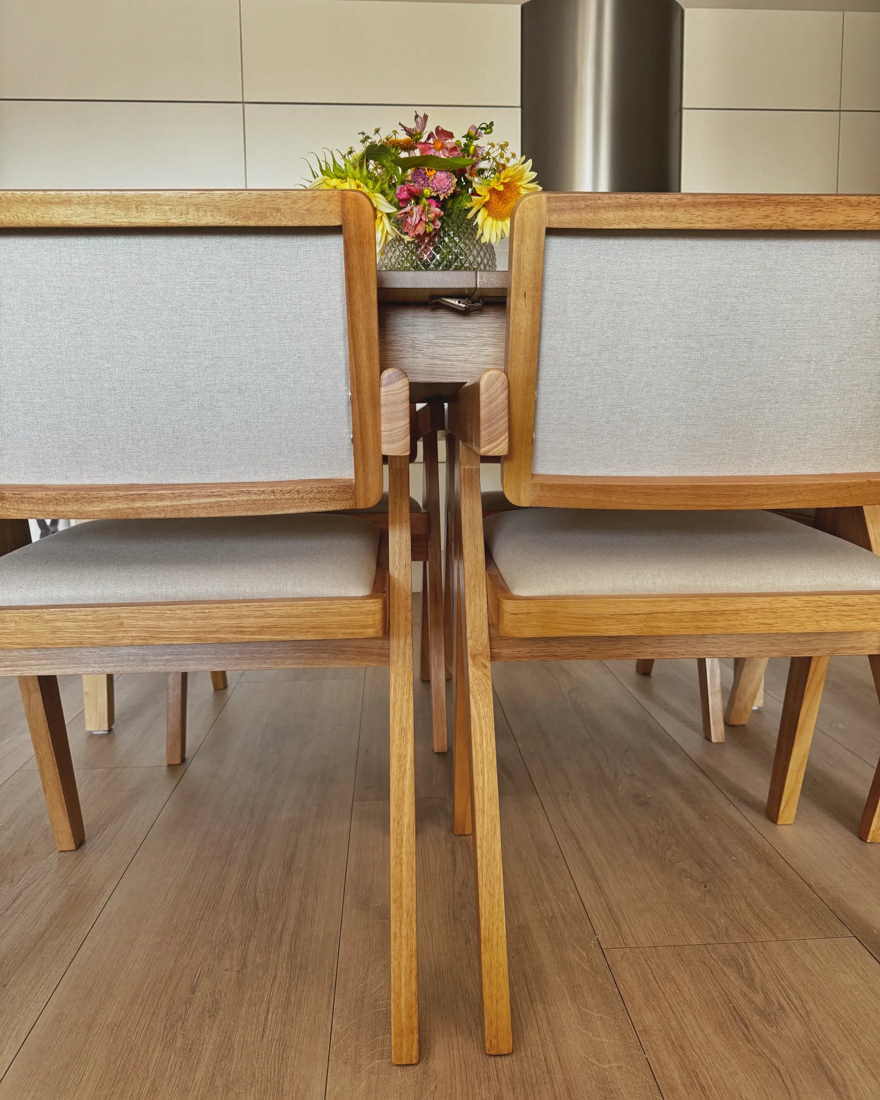 Set of 2 Dining Chairs CARMODY Wood Light Brown