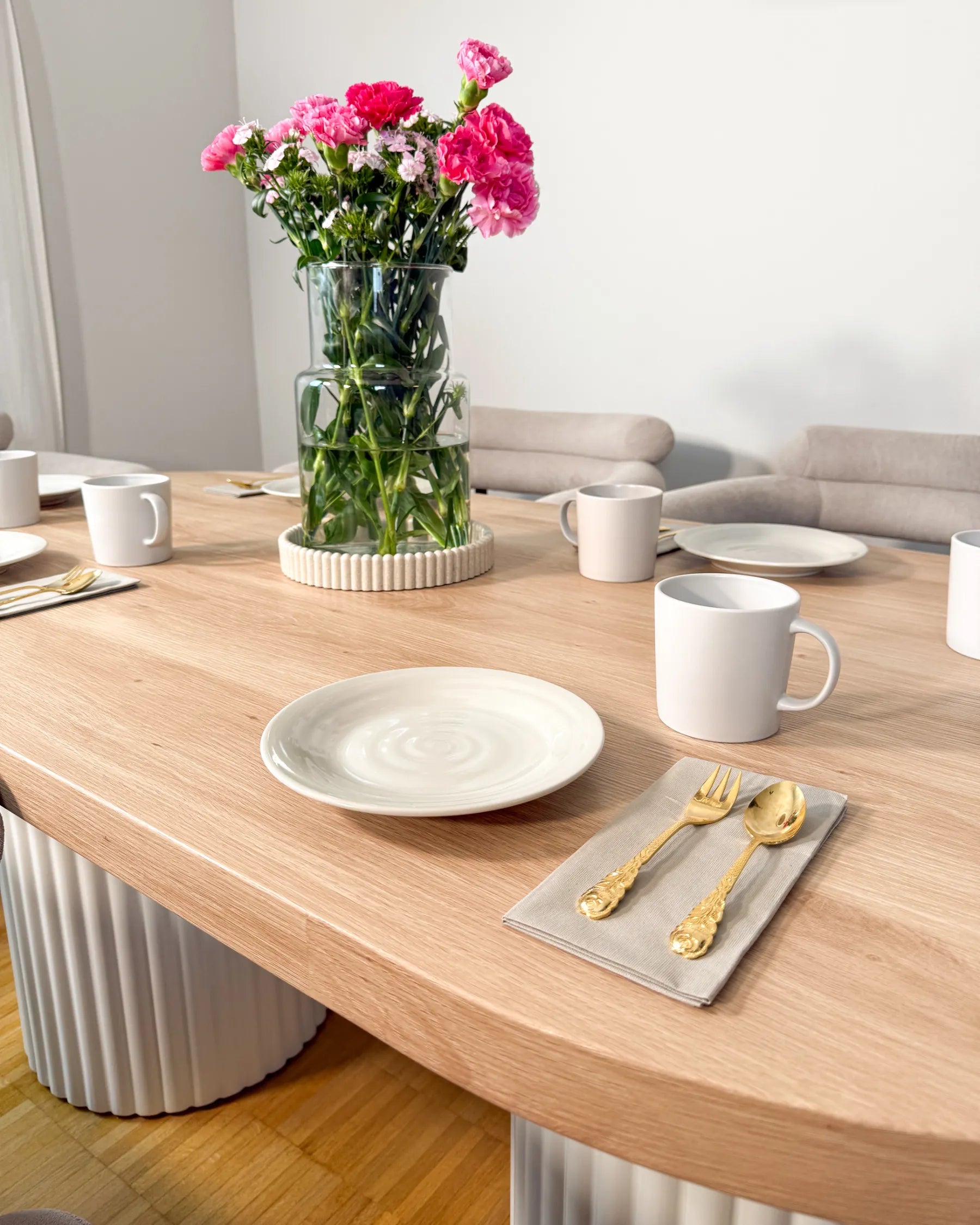 Dining Table SHERIDAN Light Brown/ White 180 cm 90 cm