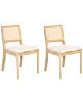 Set of 2 Dining Chairs TAMARAC Wood Light Brown