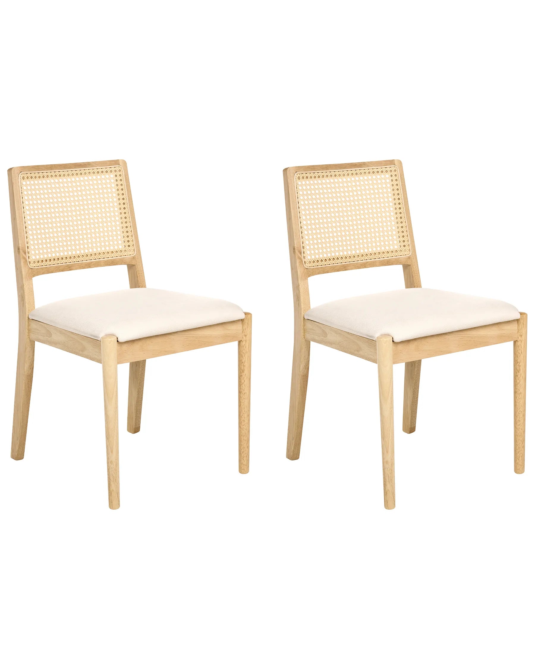 Set of 2 Dining Chairs TAMARAC Wood Light Brown