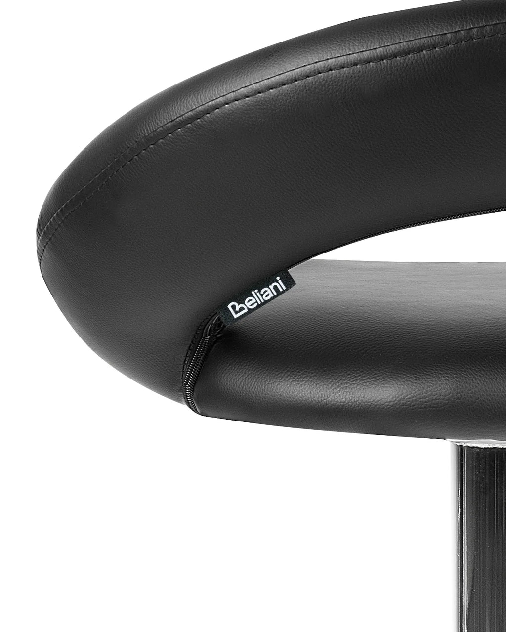 Set of 2 Bar Chairs PEORIA Faux Leather Swivel Black