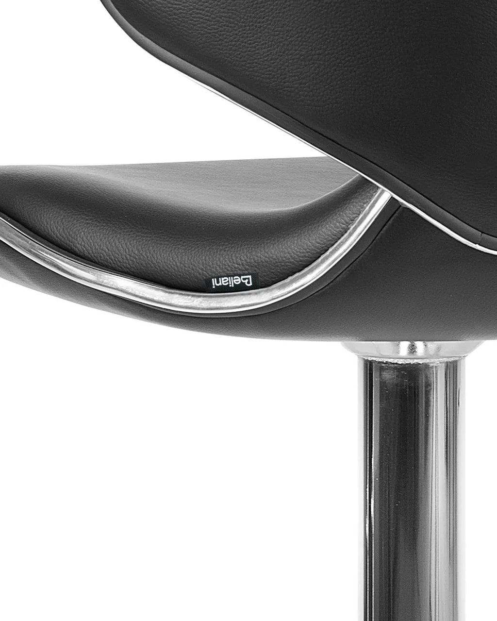 Set of 2 Bar Chairs CONWAY Faux Leather Swivel Black