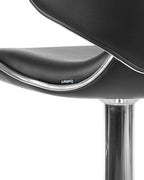 Set of 2 Bar Chairs CONWAY Faux Leather Swivel Black