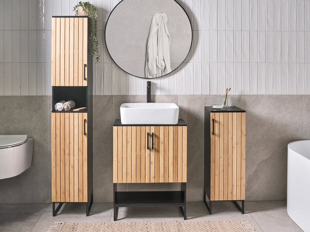 Vanity Unit MISCANTI Bamboo Wood 60 cm Light Brown